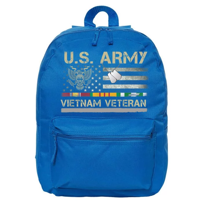 Funny US Army Vietnam Veteran USA Flag A Great Gift For Veteran Vietnam Army 16 in Basic Backpack