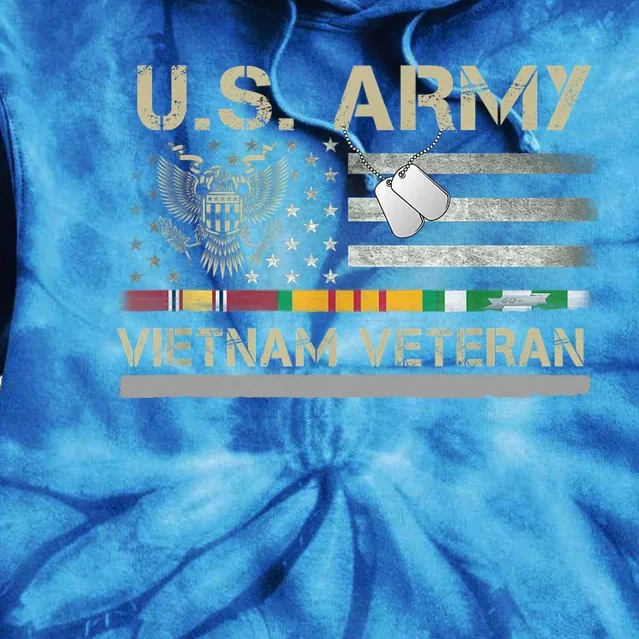 Funny US Army Vietnam Veteran USA Flag A Great Gift For Veteran Vietnam Army Tie Dye Hoodie