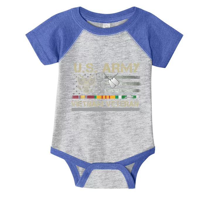 Funny US Army Vietnam Veteran USA Flag A Great Gift For Veteran Vietnam Army Infant Baby Jersey Bodysuit