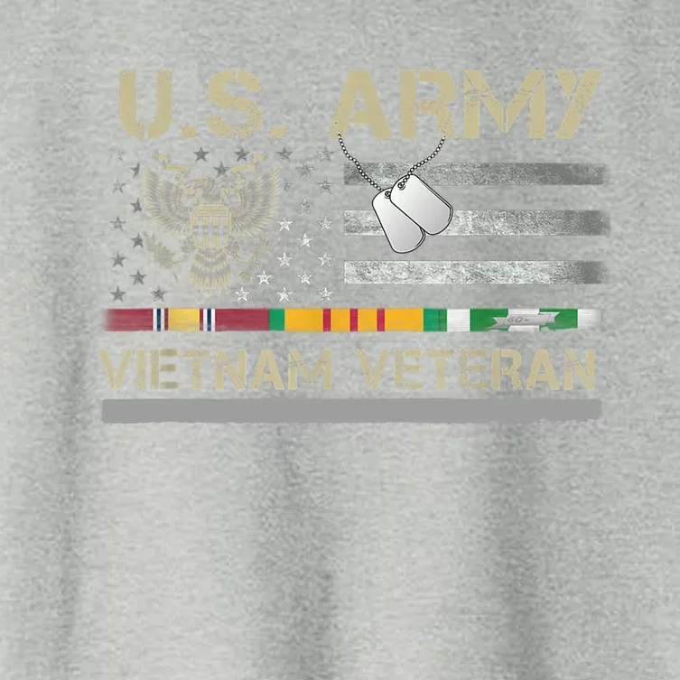 Funny US Army Vietnam Veteran USA Flag A Great Gift For Veteran Vietnam Army Women's Crop Top Tee