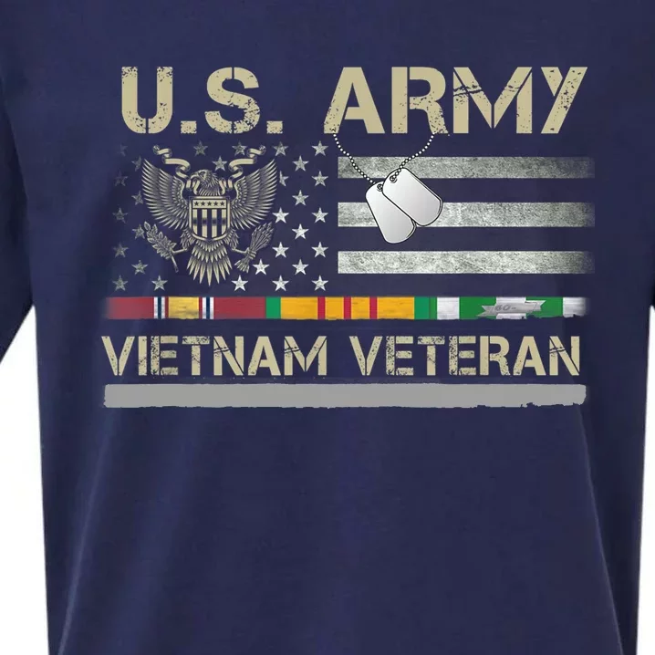 Funny US Army Vietnam Veteran USA Flag A Great Gift For Veteran Vietnam Army Sueded Cloud Jersey T-Shirt