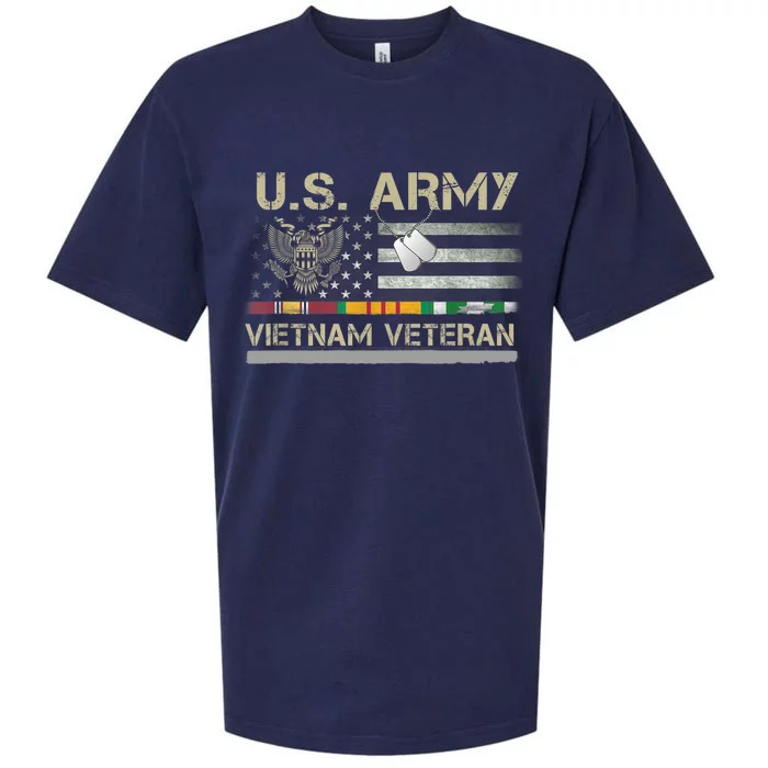 Funny US Army Vietnam Veteran USA Flag A Great Gift For Veteran Vietnam Army Sueded Cloud Jersey T-Shirt