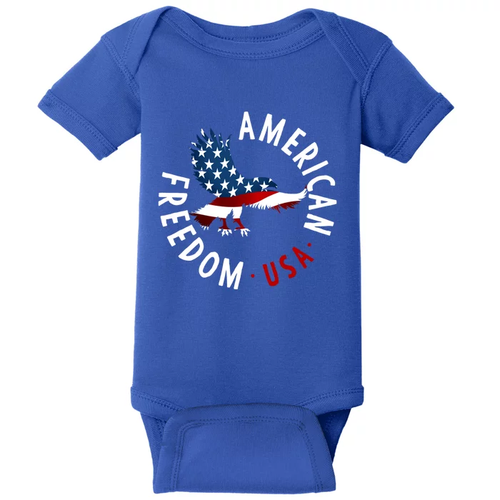 Freedom Usa American Eagle Patriotic American 4th Of July Gift Baby Bodysuit