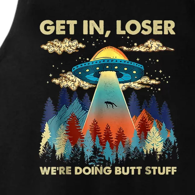 Funny UFO Alien Abduction Ladies Tri-Blend Wicking Tank