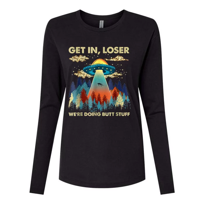 Funny UFO Alien Abduction Womens Cotton Relaxed Long Sleeve T-Shirt