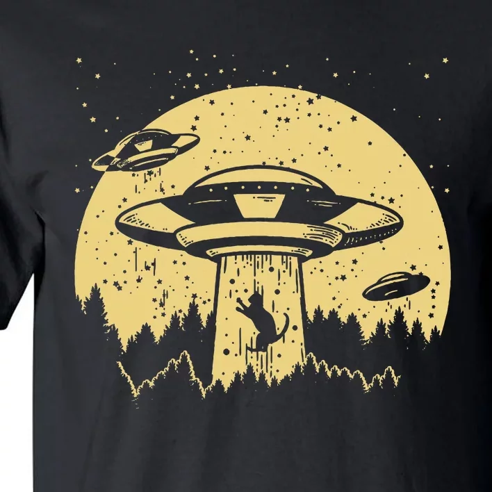 Funny Ufo Alien Abduction Cat Flying Perfect Aliens Lover Tall T-Shirt