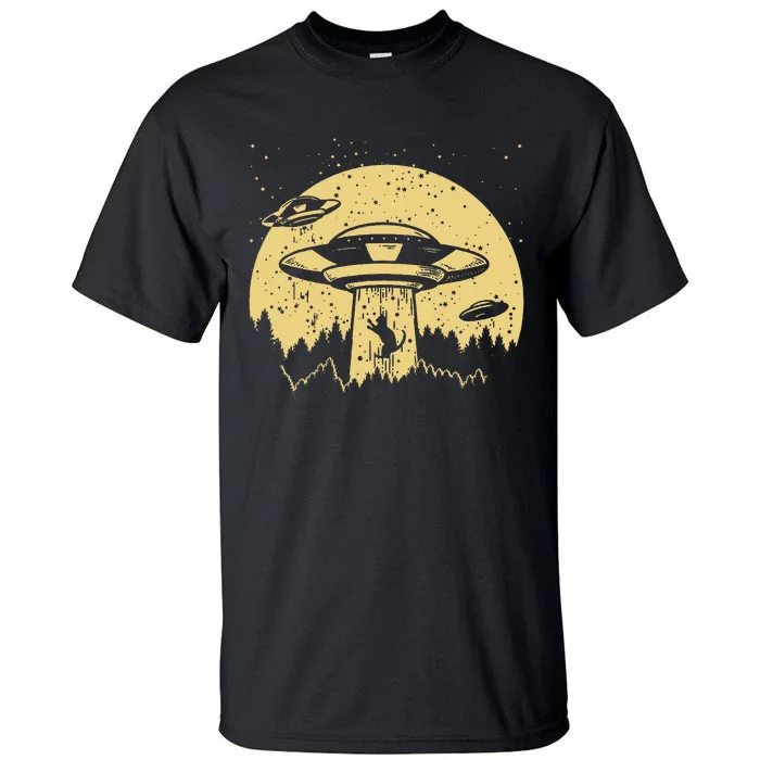 Funny Ufo Alien Abduction Cat Flying Perfect Aliens Lover Tall T-Shirt