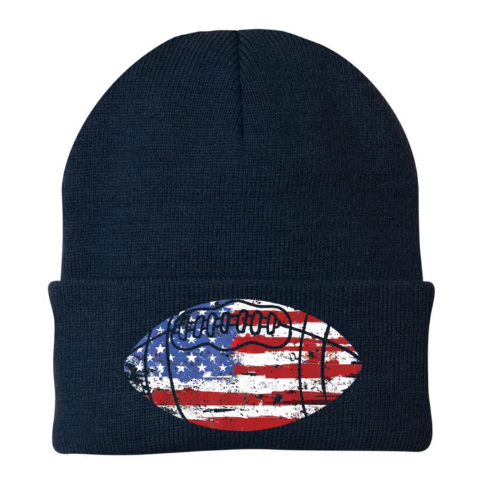 Football USA American Flag Vintage Gift Knit Cap Winter Beanie