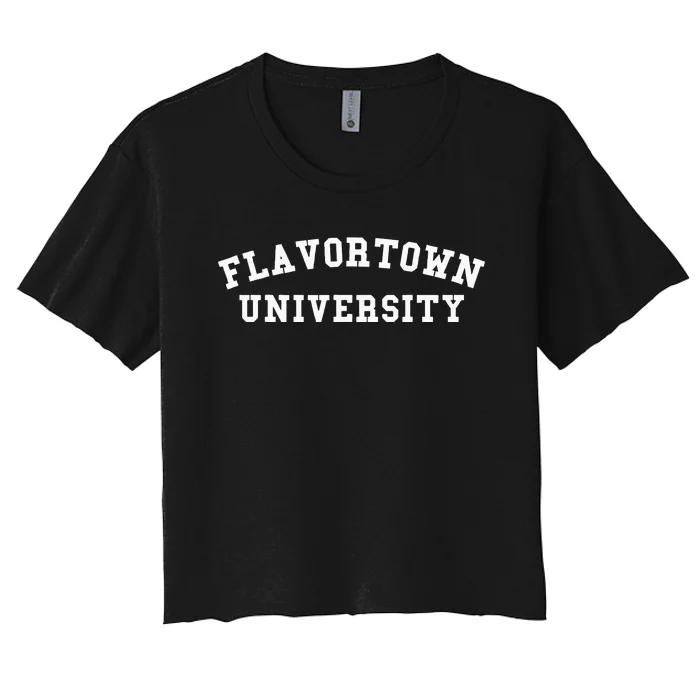 Flavortown University American Food Gift Flavor Town Women's Crop Top Tee