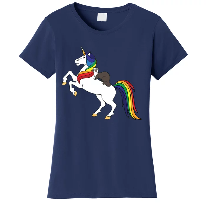 Ferret Unicorn Animal Lover Women's T-Shirt