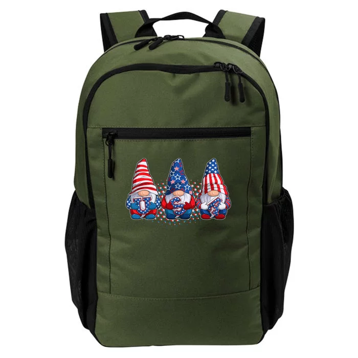 Funny USA American Flag 4th Of July Gnomes Daily Commute Backpack