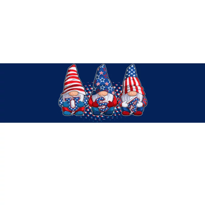 Funny USA American Flag 4th Of July Gnomes Bumper Sticker