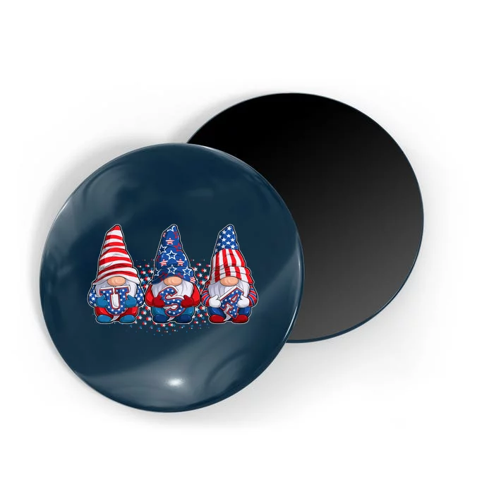 Funny USA American Flag 4th Of July Gnomes Magnet