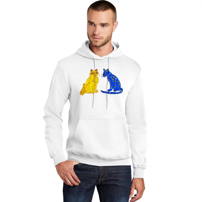 Funny Ugly Blue Cat And Ugly Yellow Cat Hoodie