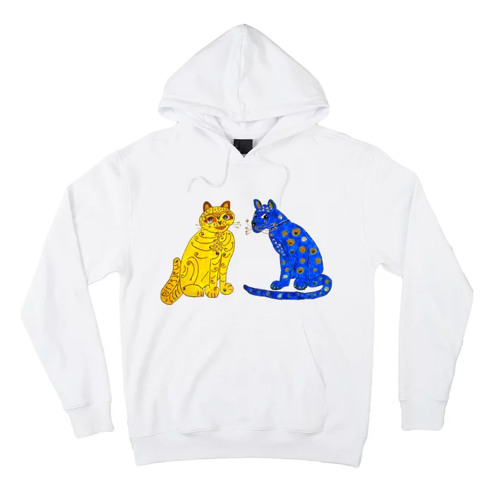 Funny Ugly Blue Cat And Ugly Yellow Cat Hoodie