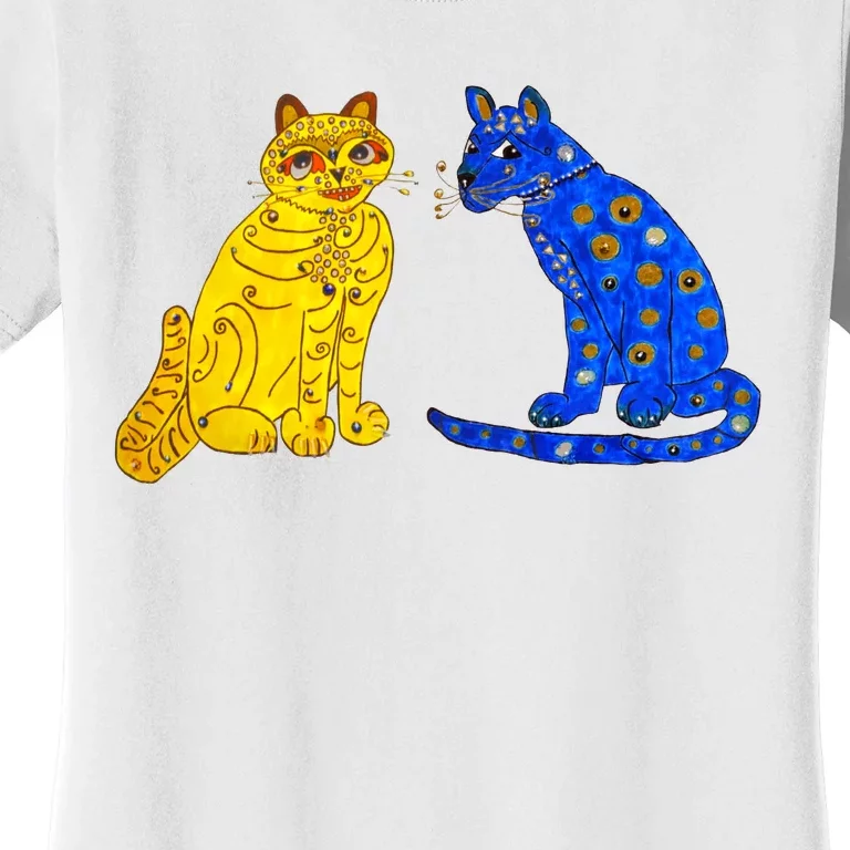 Funny Ugly Blue Cat And Ugly Yellow Cat Women's T-Shirt