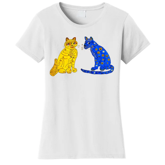 Funny Ugly Blue Cat And Ugly Yellow Cat Women's T-Shirt