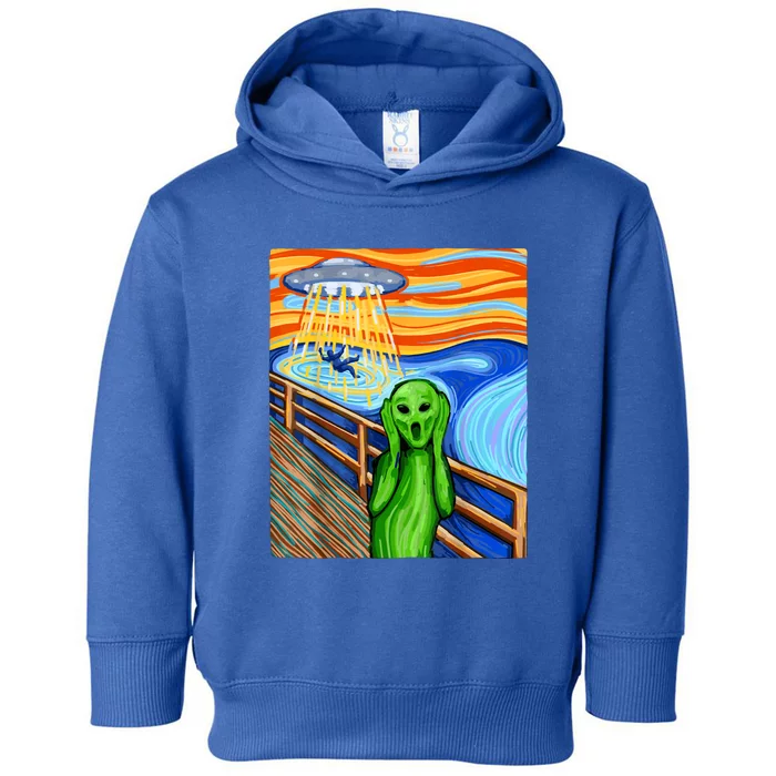 Funny UFO Believe In Aliens Alien Humor Gift Funny Alien Lover Toddler Hoodie