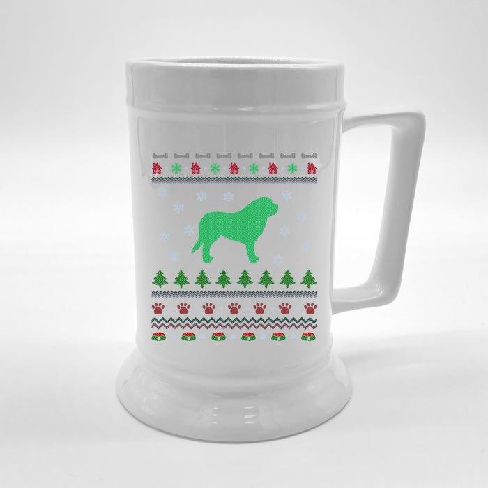 Funny Ugly Bulldog Dog Xmas Gift Bulldog Christmas Gift Front & Back Beer Stein