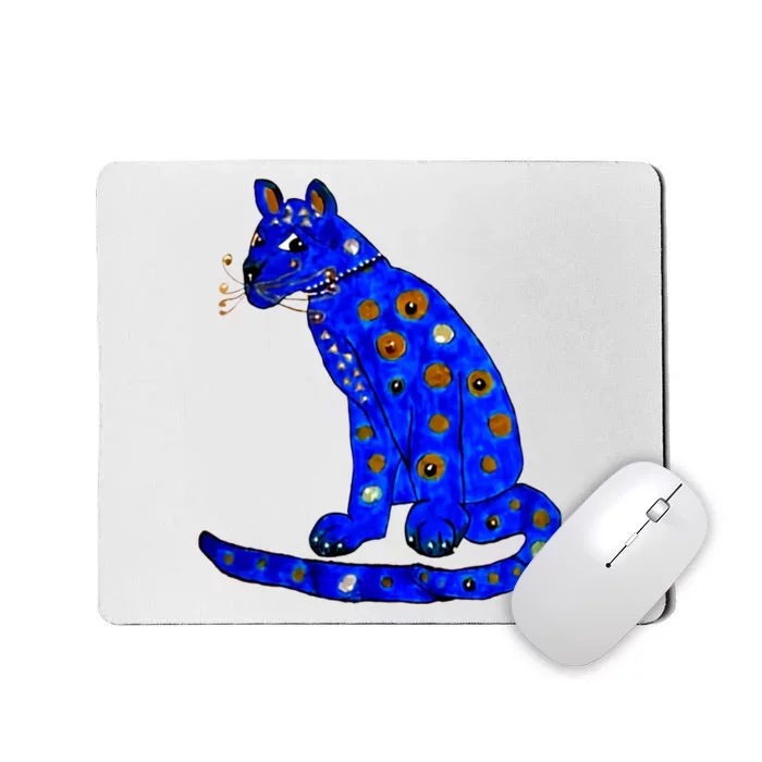 Funny Ugly Blue Cat Gift Idea For Fan Lover Mousepad