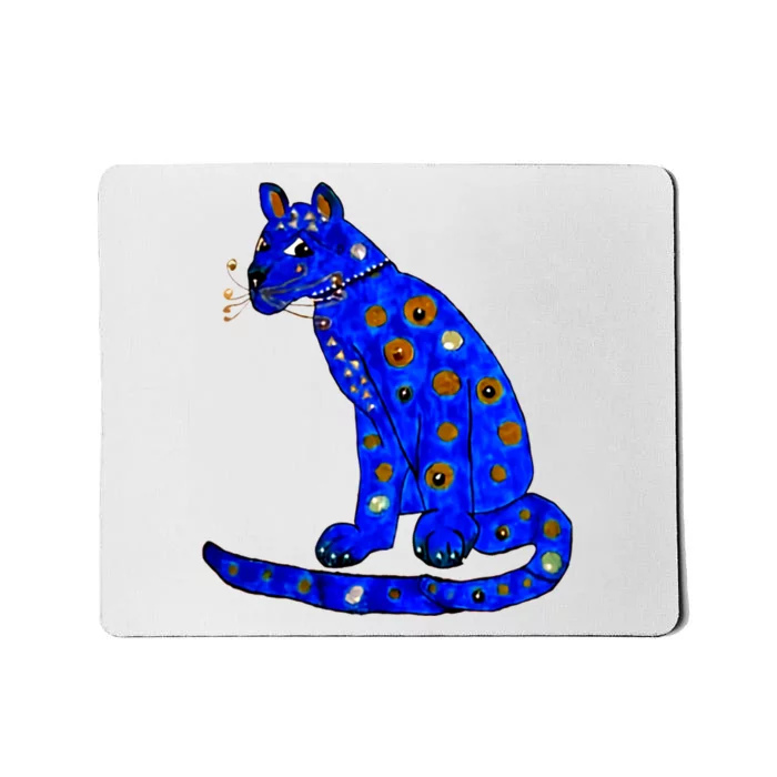 Funny Ugly Blue Cat Gift Idea For Fan Lover Mousepad