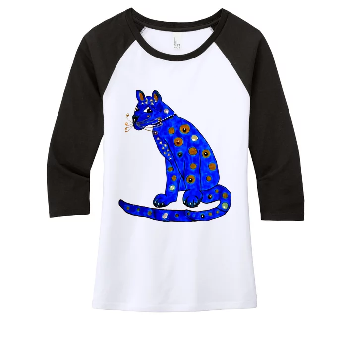 Funny Ugly Blue Cat Gift Idea For Fan Lover Women's Tri-Blend 3/4-Sleeve Raglan Shirt