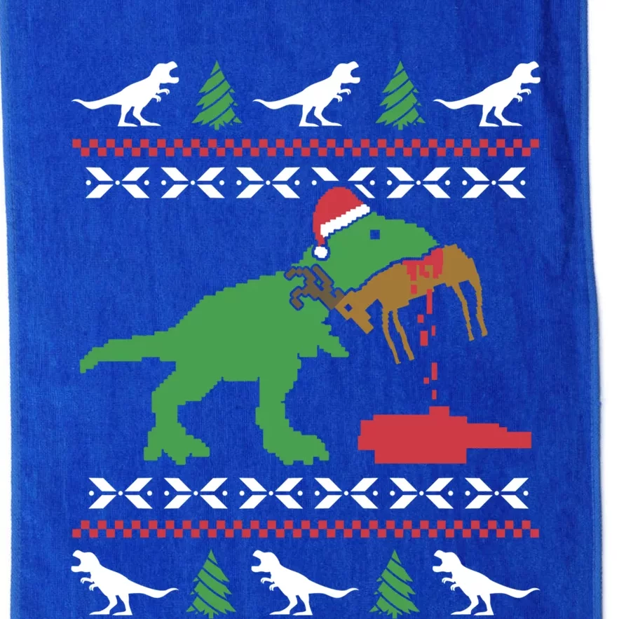 Funny Ugly Christmas Sweater Trex Reindeer Ugly Xmas Trex Gift Platinum Collection Golf Towel