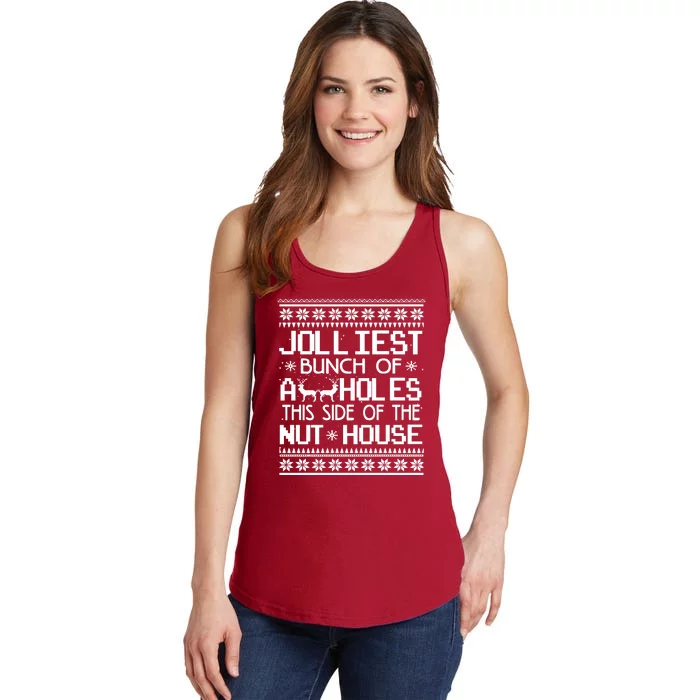 Jolliest Bunch of Assholes This Side of the Nuthouse Ugly Christmas Ladies Essential Tank