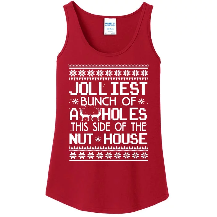 Jolliest Bunch of Assholes This Side of the Nuthouse Ugly Christmas Ladies Essential Tank