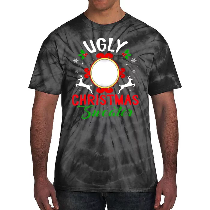 Funny Ugly Christmas Sweater With Mirror Tie-Dye T-Shirt