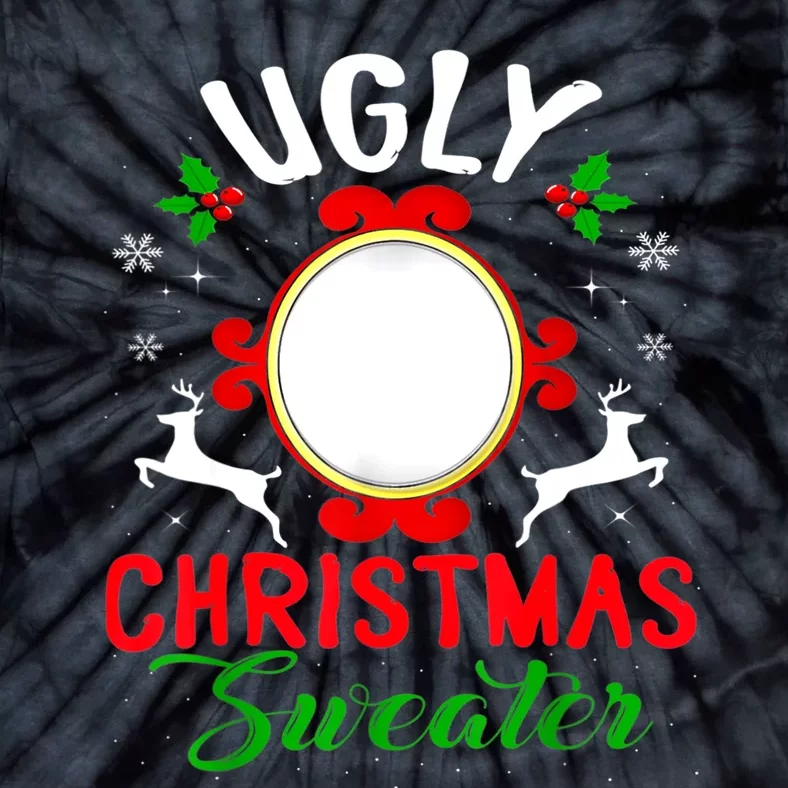 Funny Ugly Christmas Sweater With Mirror Tie-Dye T-Shirt