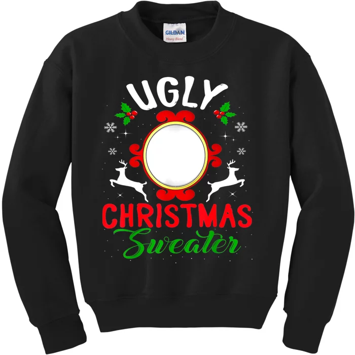 Funny Ugly Christmas Sweater With Mirror Kids Sweatshirt