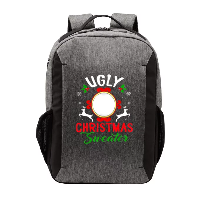 Funny Ugly Christmas Sweater With Mirror Vector Backpack