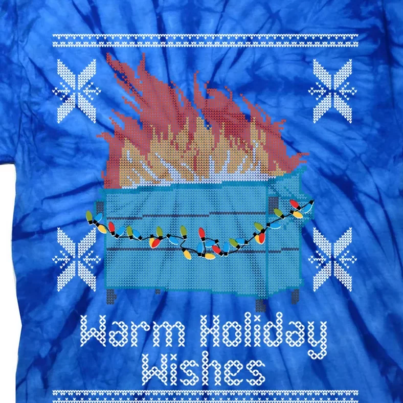 Funny Ugly Christmas Warm Holiday Wishes Dumpster Fire Gift Tie-Dye T-Shirt