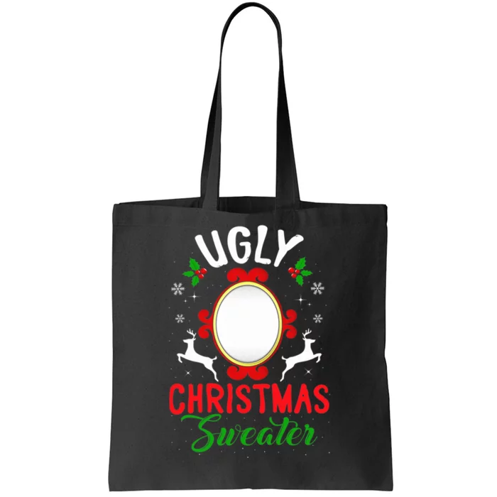 Funny Ugly Christmas Sweater With Mirror Tote Bag