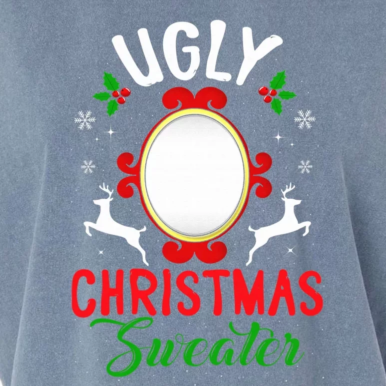 Funny Ugly Christmas Sweater With Mirror Garment-Dyed Women's Muscle Tee