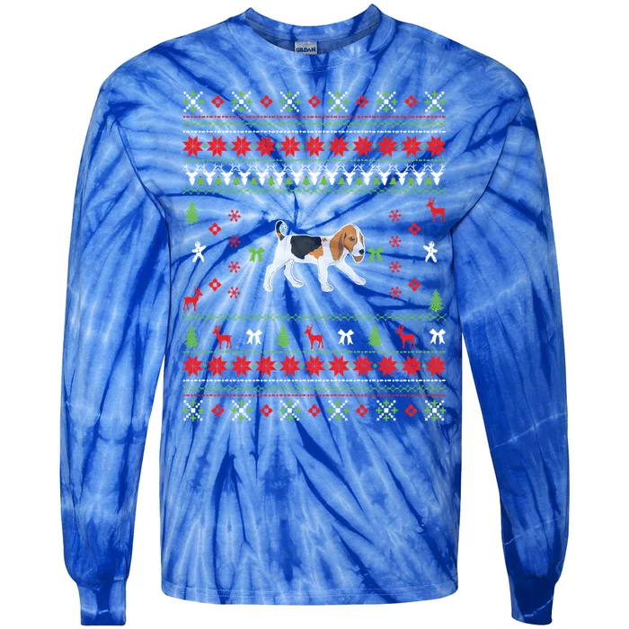 Funny Ugly Christmas Beagle Design Gift Tie-Dye Long Sleeve Shirt