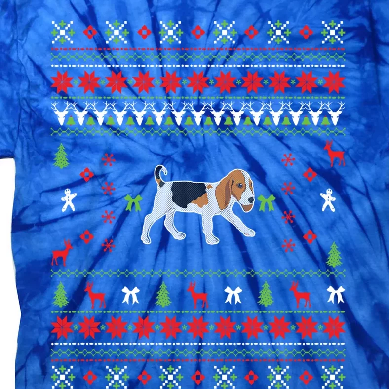 Funny Ugly Christmas Beagle Design Gift Tie-Dye T-Shirt