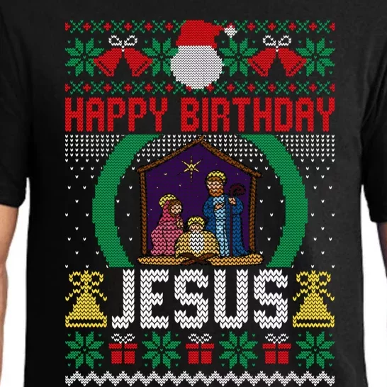 Funny Ugly Christmas Sweaters Happy Birthday Jesus Christian Cool Gift Pajama Set