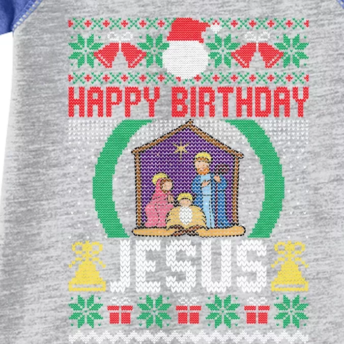 Funny Ugly Christmas Sweaters Happy Birthday Jesus Christian Cool Gift Infant Baby Jersey Bodysuit