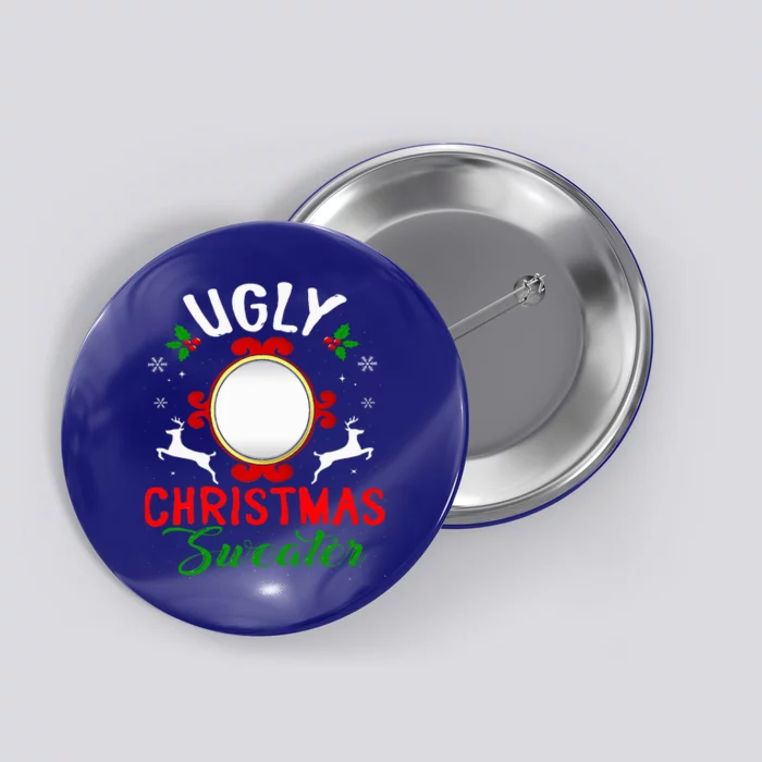 Funny Ugly Christmas Sweater With Mirror Button