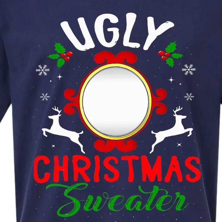 Funny Ugly Christmas Sweater With Mirror Sueded Cloud Jersey T-Shirt