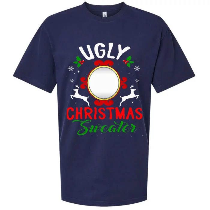 Funny Ugly Christmas Sweater With Mirror Sueded Cloud Jersey T-Shirt