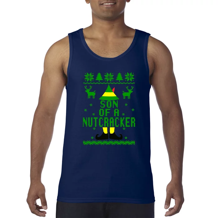 Funny Ugly Christmas Sweater Son Of A Nutcracker Tank Top