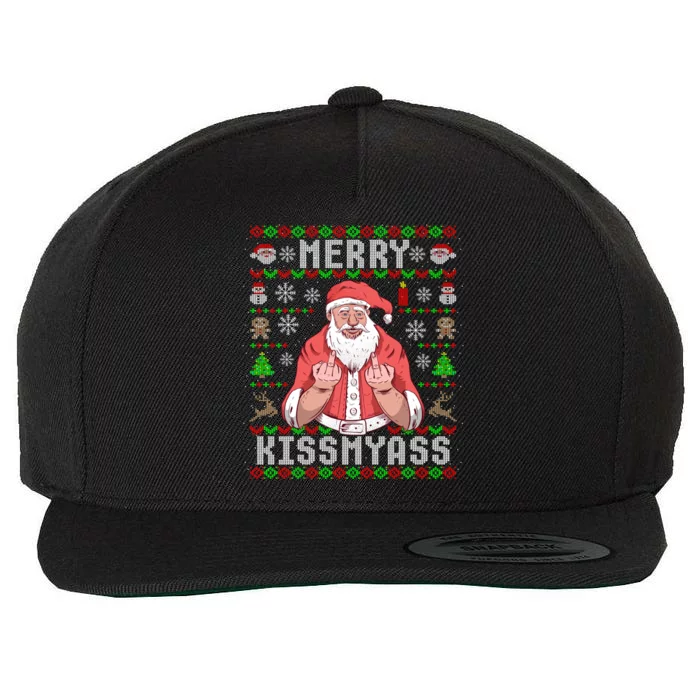 Funny Ugly Christmas Merry Myass Pun Gift Meaningful Gift Wool Snapback Cap