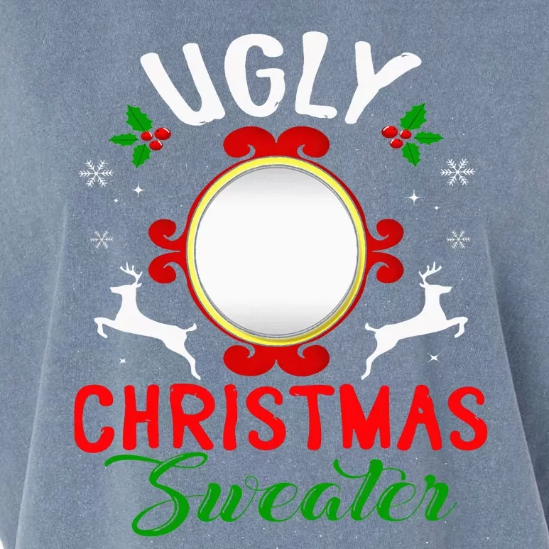 Funny Ugly Christmas Sweater With Mirror Garment-Dyed Women's Muscle Tee