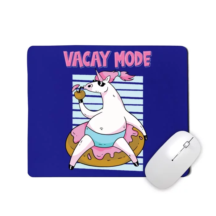 Funny Unicorn Chillin On Donut In Vacay Mode Gift Mousepad