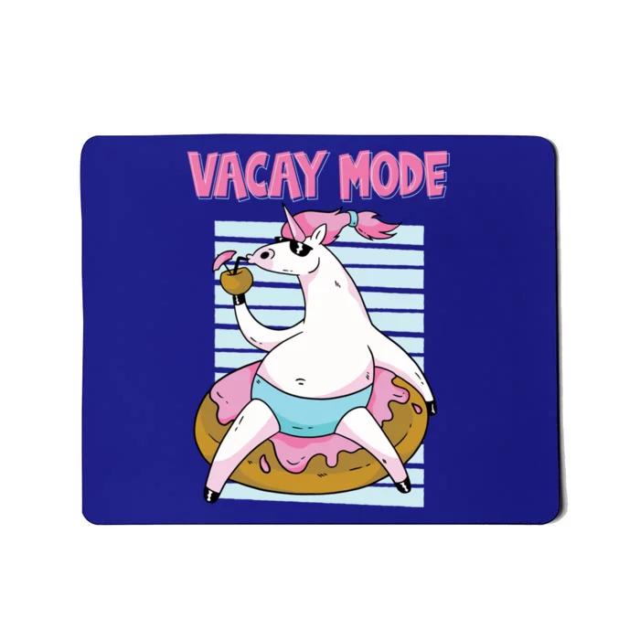 Funny Unicorn Chillin On Donut In Vacay Mode Gift Mousepad