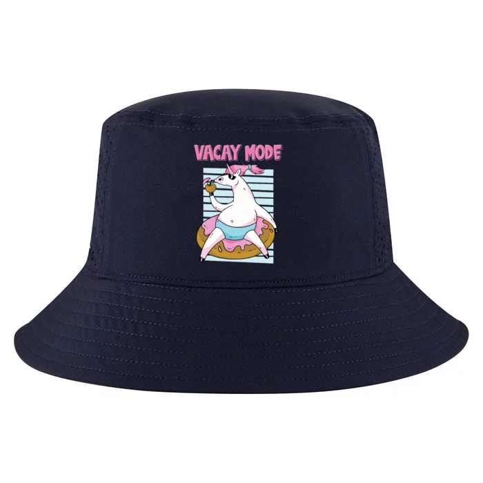 Funny Unicorn Chillin On Donut In Vacay Mode Gift Cool Comfort Performance Bucket Hat