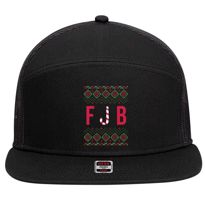 FJB Ugly Christmas Sweater 7 Panel Mesh Trucker Snapback Hat